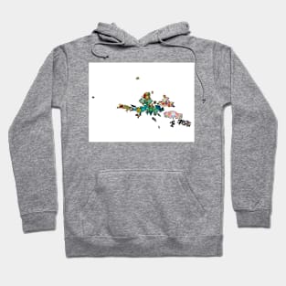 Spirograph Patterned Shetland Islands Map Hoodie